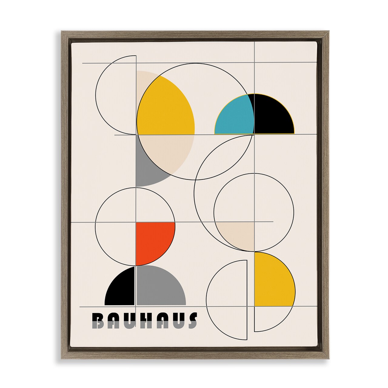 Stupell Industries Bauhaus Movement Geometrics Framed Floater Canvas Wall Art Design by Ioana Horvat